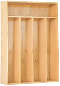 Silverware Organizer Kitchen Drawer Organizer Utensil Organizer Bamboo Silverware Holder Cutlery Organizer in Drawer Flatware Organizer Tray(5 slots, Natural