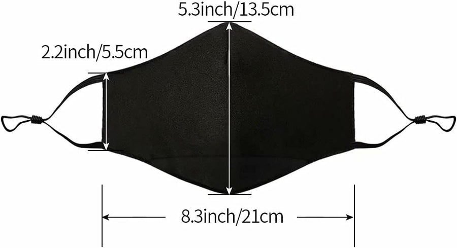 NBDIB Adult Adjustable Face Mask with Filter Pocket and Nose Wire Black
