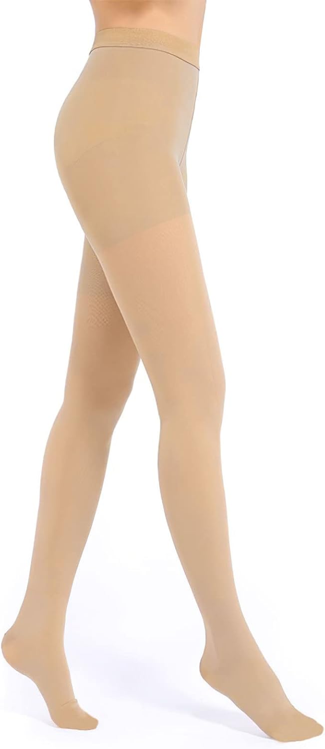 Ktinnead 20-30 mmHg Compression Pantyhose for Women and Men