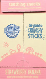 Earth's Best Organic Baby Food, Dissolvable Teething Snack for Babies 6 Months and Older, Strawberry Banana Crunchy Sticks, .56 oz Pack (Pack of 5)