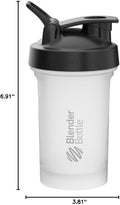 BlenderBottle Classic V2 Shaker Bottle, 20oz, Clear/Black