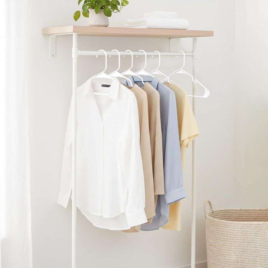 Utopia Home - Plastic Hangers 50 Pack - Space Saving Clothes Hanger - Durable and Strong Closet Organizers and Storage Makes It Ideal Stocking Stuffers or Apartment or Dorm Room Essentials (White)