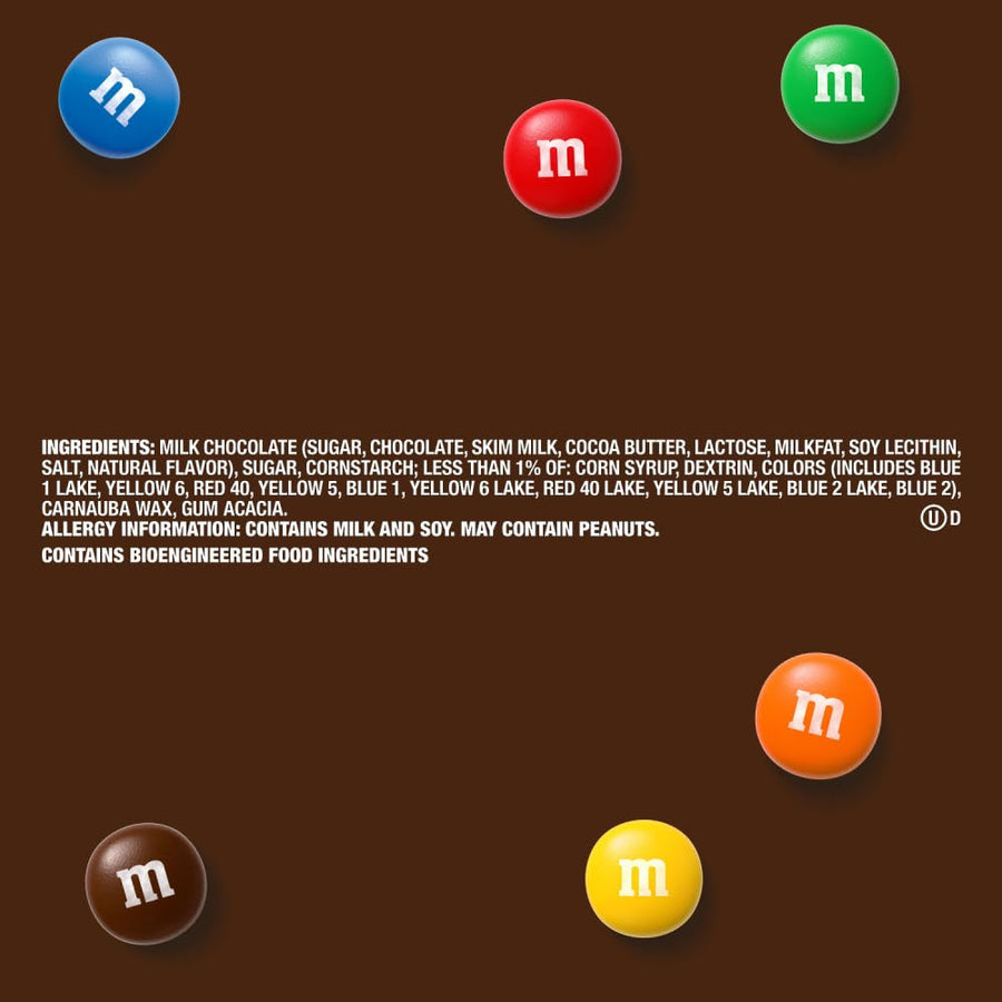 M&M'S Milk Chocolate Candy, Party Size, 2.4 lb Resealable Bag for Parties, Baking & Sharing