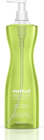Method Dish Soap, Lime + Sea Salt, Biodegradable Formula, Tough on Grease, 18 Fl Oz (Pack of 1)