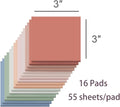 (16 Pack) Sticky Notes 3x3, Vintage Colors, Sticky Pads, Recyclable, Easy to Stick for Home, Office, Notebook