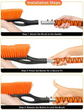 EcoNour 27" Aluminum Ice Scrapers for Car Windshield | Car Window Scraper and Snow Brush with Ergonomic Foam Grip Winter Accessories (Orange)