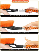 EcoNour 27" Aluminum Ice Scrapers for Car Windshield | Car Window Scraper and Snow Brush with Ergonomic Foam Grip Winter Accessories (Orange)