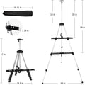 Art Easel Stand for Painting and Sign - RRFTOK Aluminum 66 Inch Metal Tripod Adjustable Portable Easels for Display - Canvas Stand for Table Top Floor Drawing for Artists Adult Holder or Teen