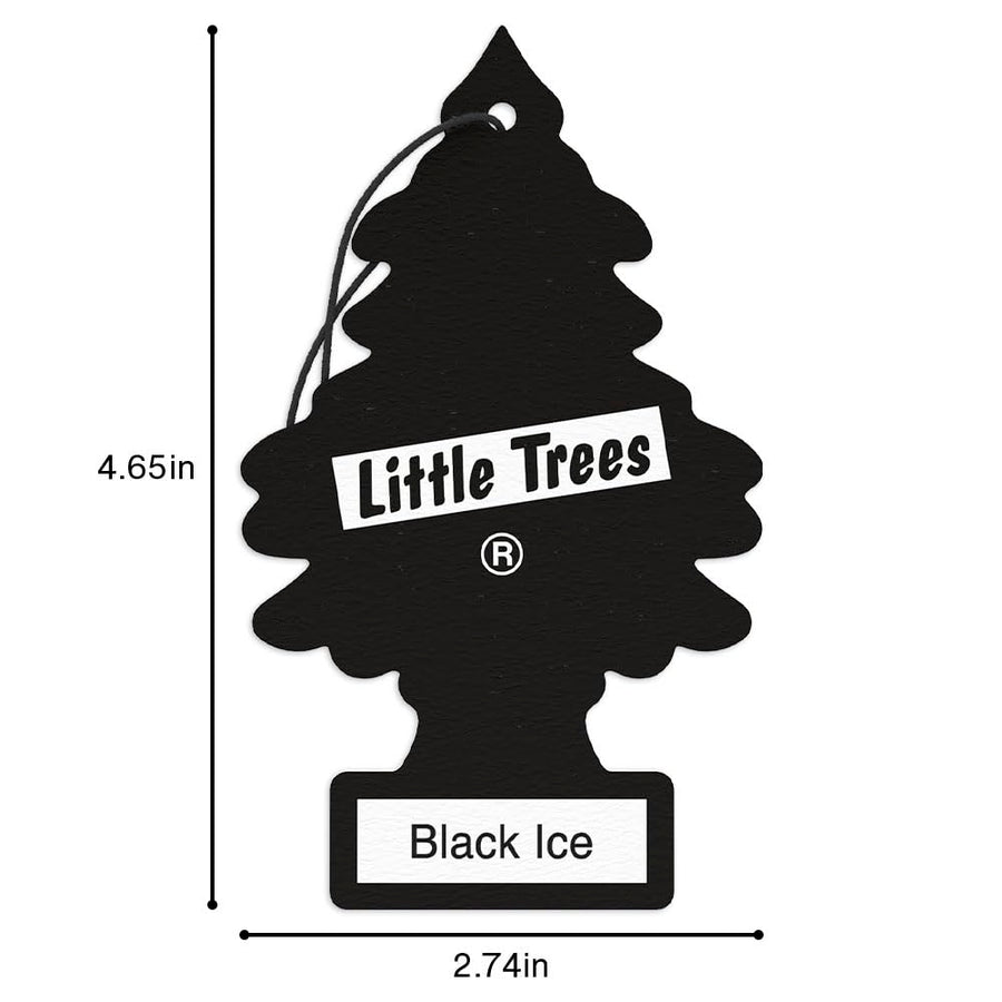 LITTLE TREES Car Air Freshener | Hanging Tree Provides Long Lasting Scent for Auto and Home | Black Ice, 24 Air Fresheners