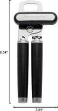 KitchenAid Classic Multifunction Can Opener and Bottle Opener Easy to Use, Razor Sharp Stainless Steel Cutting Wheel, Soft Ergonomic Handles, Black