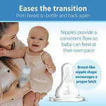 Dr. Brown's Natural Flow Anti-Colic Options+ Narrow Baby Bottle, 4 oz/120 mL, with Level 1 Slow Flow Nipple, 0m+, 4 Pack