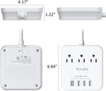 Cruise Essentials, NUOZHI 6 Ft Power Strip with 3 Outlets and 4 USB Ports(1 USB C), Non Surge Protector for Cruise Ship, Travel, Home Office, ETL Listed, White