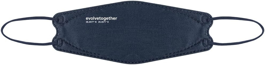 evolvetogether Santorini Adjustable Face Masks for Adults, Navy, 5 Count