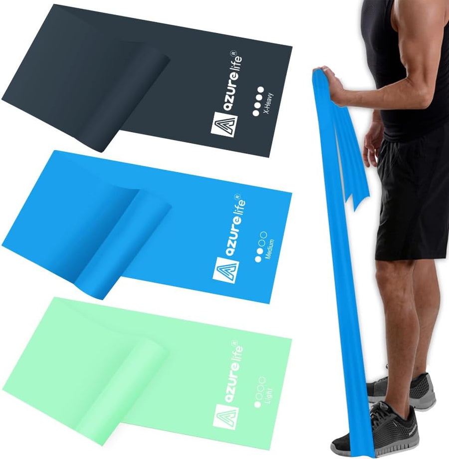 A AZURELIFE Resistance Bands - Professional Non-Latex Elastic Bands for Yoga, Pilates, Rehab