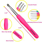 Yarniss Crochet Hooks,14 Size Crochet Set 2mm(B)-10mm(N), Ergonomic Crochet Hooks Set with Case for Beginner,Long Crochet Needles