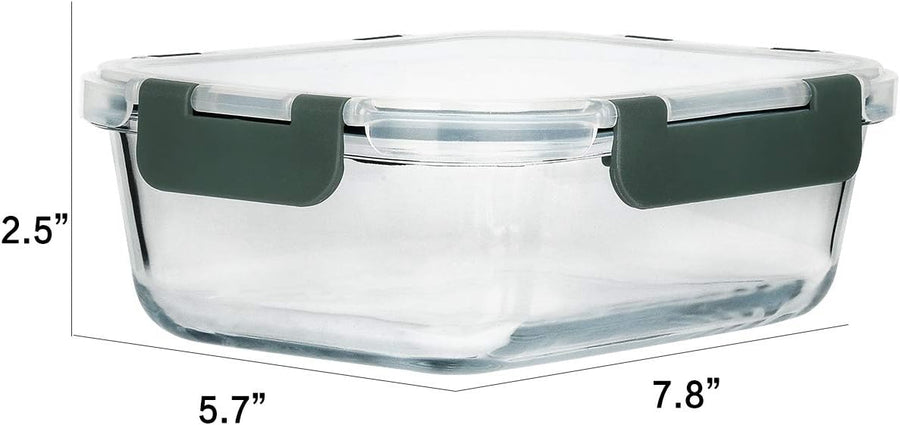 M MCIRCO [8-Pack,30 oz] Glass Meal Prep Containers,Glass Food Storage Containers,Airtight Glass lunch Containers with Lids - Microwave, Oven, Freezer and Dishwasher
