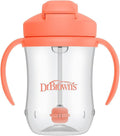 Dr. Brown's Milestones, Baby's First Straw Cup Sippy Cup with Straw, 6m+, 9oz/270ml, Coral, BPA Free