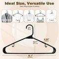 HOUSE DAY Black Plastic Hangers 60 Pack, Clothes Hangers with Non Slip Hooks, Durable & Space Saving Coat Hanger, Light-Weight Clothing Hanger, Perfect Closet Organizer for Everyday Use