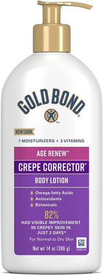Gold Bond Age Renew Crepe Corrector Body & Face Lotion, Replenishing & Smoothing Formula, 14 oz., Packaging may vary