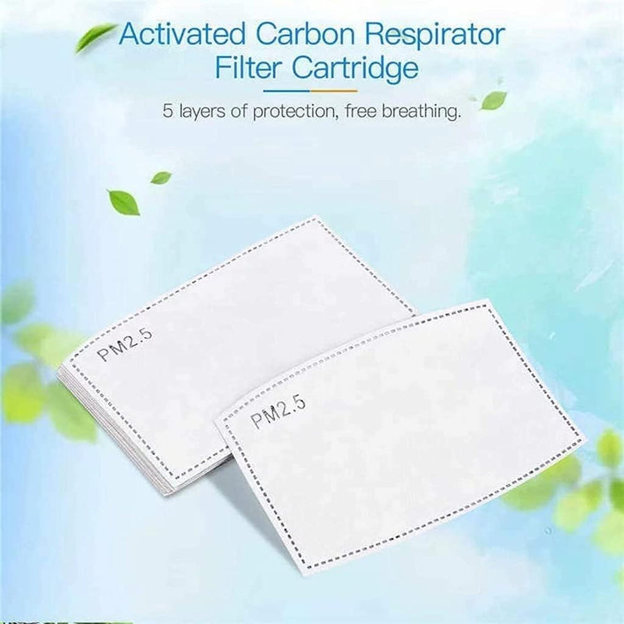 100 Pcs Activated Carbon PM2.5 Mask Filter Paper 5 Layers Replacement