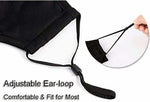 NBDIB Adult Adjustable Face Mask with Filter Pocket and Nose Wire Black
