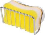 Toplife Sponge Holder for Kitchen Sink, Stainless Steel Suction Cup Sponge Caddy - Silver