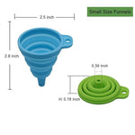 KongNai Kitchen Funnel Set 4 Pack, Small and Large, Kitchen Gadgets Accessories Foldable Silicone Collapsible Funnels for Filling Water Bottle Liquid Transfer Food Grade