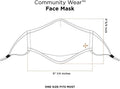 Tommie Copper Community Wear Face Masks I Double Lined, Copper Infused, Ear Straps & Nose Wire, Face Covering (Pack of 2)