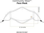 Tommie Copper Community Wear Face Masks I Double Lined, Copper Infused, Ear Straps & Nose Wire, Face Covering (Pack of 2)