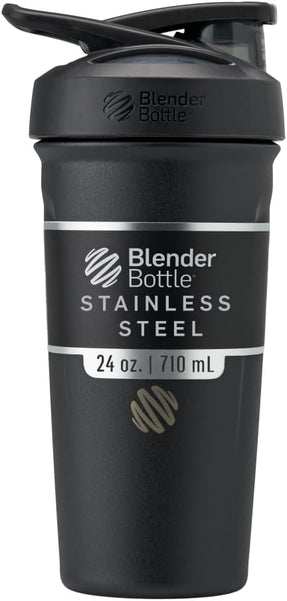 BlenderBottle Strada 24oz Insulated Stainless Steel Shaker Cup with Whisk