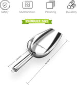 Metal Ice Scoop 6 Oz，Kitchen Ice Scooper for Ice Maker, Small Food Scoops for Bar Party Wedding Pet Dog Food, Stainless Steel Silver