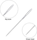 23 PCS Large Eye Sewing Needles, 2.36in Sewing Sharp Needles, Leather Embroidery Thread Needle, Stainless Steel Yarn Knitting Needle with a 3.3in Plastic Bottle