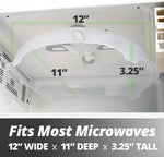 HOVER COVER Magnetic Splatter Cover, 12-Inch Clear BPA-Free Food Lid, Vented Plate Guard with Steam Vents, Anti-Splash Microwave Lid, Dishwasher Safe, Space-Saving Magnetic Storage - Gray