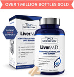 1MD Nutrition LiverMD - Liver Support Supplement | Siliphos Milk Thistle Extract & NAC - Supports Healthy Energy, Immunity & Overall Health - Liver Cleanse & Support | 60 Capsules