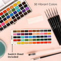Grabie 50 Colors Watercolor Paint Set, Detail Paint Brush Included, Watercolor Paints, Painting Sets, Art Supplies for Painting, Travel Watercolor Set, Amateur Hobbyists