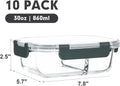 M MCIRCO 10-Pack,30 Oz Glass Meal Prep Containers 2 Compartments Airtight Lunch Bento Boxes with Lids, Glass Food Storage Containers, Microwave, Oven, Freezer and Dishwasher