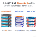 Diaper Genie Refill Round – Pack of 4 | Holds 1280 Diapers | Odor-Lock Film for Complete & Expressions Pails