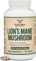 Organic Lions Mane Mushroom Capsules (120 Count), for Focus Support and Immune Health, Third Party Tested and Grown in The USA - by Double Wood