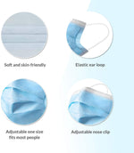 Hygenix FDA Cleared ASTM Level 3 Procedure Face Masks, Made in USA, ≥98% Filtration, Fluid Resistant, 3-Ply Ear Loop, 50 Pack