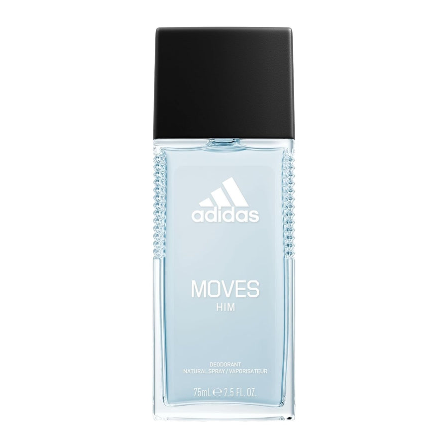 Adidas Moves Him Body Fragrance 2.5 fl oz (Pack of 1) , Notes of Green Apple, Cedarwood, Musk, Men's Fragrance, Long Lasting, Sporty Fragrance, Travel Size
