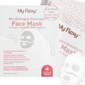Bio Collagen Overnight Facial Mask with Peptides, Hyaluronic Acid & Antioxidants, Brightening Hydrating Korean Hydrogel Face Mask for Women, Skincare Sheet Mask - 4 Pack