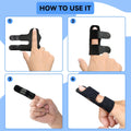 Finger Splint Universal Trigger Finger Brace for Broken Arthritis Pain Relief 2 Pack Black