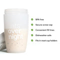 Oats Overnight Leakproof Shaker Bottle - 8oz Fill Line, Dishwasher Safe