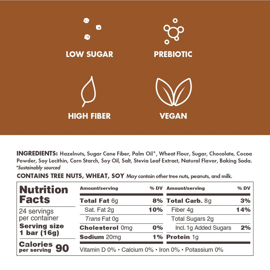 Rip Van Crispy Dunes Vegan Chocolate Hazelnut Wafer Sticks – Low-Calorie Keto Snack with Hazelnut Cream Filling, 90 Calories, Non-GMO, Prebiotic Fiber - 12 Pack