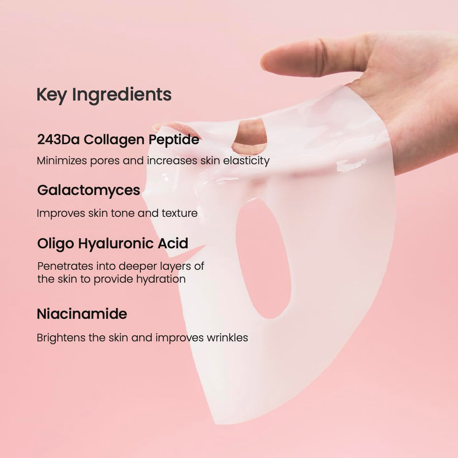 BIODANCE Bio-Collagen Real Deep Mask, Hydrating Overnight Hydrogel Mask, Pore Minimizing, Elasticity Improvement, 34g x4ea