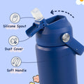 Kerilyn 12oz Kids Water Bottle, Stainless Steel Insulated Water Bottle, Toddler Cup with Straws Leak-Proof, Kids Water Bottles for School Boys Girls, BPA Free, Blue