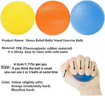 3 Resistance Hand Therapy Balls, Stress Relief Squeeze Balls for Physical Therapy
