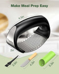 Vantic Garlic Press Rocker - Stainless Steel Garlic Crusher, Mincer and Chopper with Peeler & Scraper, Easy Kitchen Gadget for Effortless Smashing