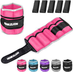 Henkelion Adjustable Ankle Weights - 1-10 Lbs for Women, Men, Kids - Strength Training Wrist & Ankle Weights