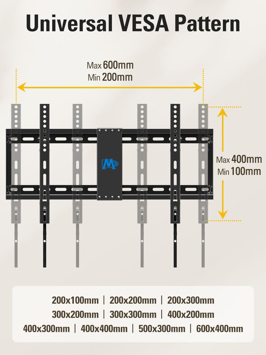 Mounting Dream TV Wall Mount for Most 37-75 Inch TVs, Universal Tilt TV Mount Fit 16", 18", 24" Stud with Loading Capacity 132lbs, Max Vesa 600 x 400mm, Low Profile Flat Wall Mount TV Bracket